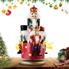 Imagem de Caixa Musical de Natal,Decoração Musical de Natal | Caixa musical engraçada do quebra-nozes,Estatuetas coloridas de quebra-nozes de natal, decorações rotativas de natal, decoração de casa pintada à mã