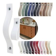 Imagem de Kit com 20 Puxadores Alça Full Parafuso para Móveis Armário Guarda Roupa Gaveta Porta Baús Caixas Bandeja Cesto Tábua - Cor Textura de Couro