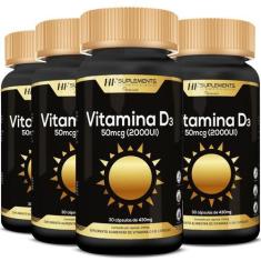 Imagem de 4X Vitamina D3 2000Ui 30Caps Premium Hf Suplements