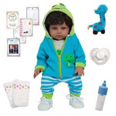 Imagem de Boneco Reborn Recém Nascido Negro Girafinha Pode Banho - Cegonha Rebor