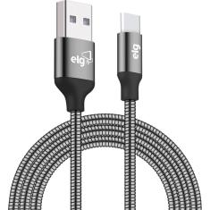 Imagem de Cabo USB TIPO-C em Inox, 1M, ELG, Cinza, INXC10GY