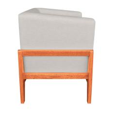 Imagem de Kit 02 Poltronas Lucy Linho Bege A19 Base Madeira Castanho D'Rossi