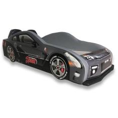 Imagem de Cama Carro Extreme Gtr Com Banco Esportivo - Cor Cinza Tamanho:solteiro