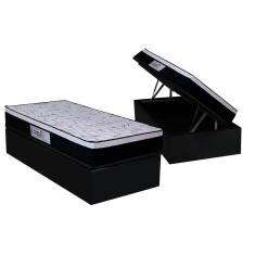 Imagem de Cama Box Baú Solteiro: Colchão Ortopédico Orthoflex Sogni Unic Face + Base crc Courano Black (88x188)