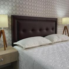 Imagem de Cabeceira Cama Casal Botonê Berlim Diamond Corano Marrom 120 rbl