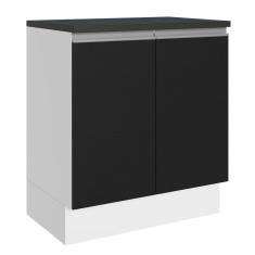 Imagem de Balcão 100% Mdf 70 Cm 2 Portas Branco/preto Acordes Madesa Branco/preto
