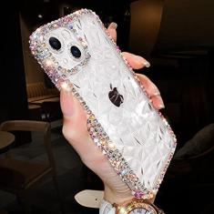Imagem de Luxo Glitter Bling Diamond Capa de Telefone Macia Transparente para iPhone 13 12 Pro Max 11 X XS XR 7 8 Plus SE 3 Capa de Silicone Transparente, Transparente, Para Iphone 13Pro