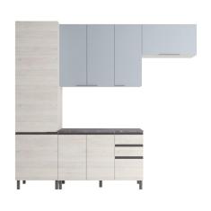 Imagem de Cozinha Compacta Bartira Cristal com 8 Portas, 3 Gavetas e 9 Prateleiras - 260cm de Largura