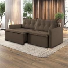 Imagem de Sofá Cama Retrátil e Reclinável 2 Módulos 220 Cm Flórida - Lufer Estof