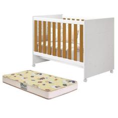 Imagem de Berço Mini Cama Katatau Flex Branco/Savana com Colchão D18 de 10cm - R