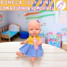 Imagem de Boneca Bebê Faz Xixi De Verdade, Com Fralda E Mamadeira - Pupee Brinqu