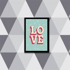 Imagem de Quadro Decorativo Love Fundo Verde 45X34Cm
