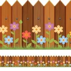 Imagem de Faixa De Parede Adesiva Infantil Cerca Primavera 10Cmx5M