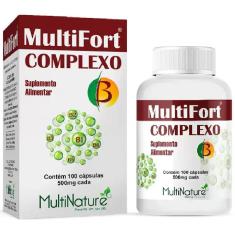 Imagem de Suplemento Alimentar Complexo B MultiFort MultiNature 100 cápsulas de 500mg 