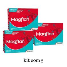 Imagem de Kit C 3 Vitamina Magflan Dimalato  Magnésio 60Caps Biofhitus