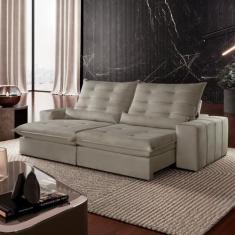 Imagem de Sofá Retrátil E Reclinável Com Catraca Blindada 250cm Dubai - Montano