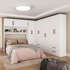 Imagem de Guarda-Roupa Casal Modulado Hércules 11 Portas 6 Gavetas Branco - Carioca Móveis
