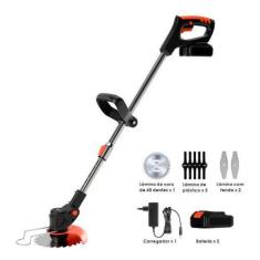 Imagem de Cortador de Gramas Aparador Profissional 21V com 2  Baterias Recarregá