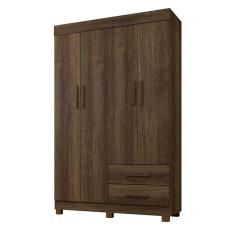 Imagem de Guarda Roupa Solteiro 4 Portas 2 Gavetas Copacabana New Benetil Móveis Imbuia
