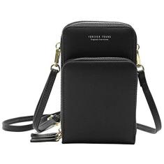 Imagem de Mini bolsa feminina transversal com alça ajustável, padrão sólido, zíper, bolsa de mão, mini bolsa de ombro multiuso, bolsa à prova d'água