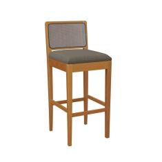 Imagem de Banqueta Em Madeira Maciça Sara Kappesberg Linho Mescla Chumbo Tela Chumbo