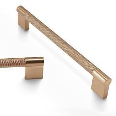 Imagem de COTYKILEY Pacote com 10 puxadores de armário serrilhados bronze champanhe 5 polegadas (128 mm) puxadores de armário de cozinha serrilhados dourados puxadores de porta de armário de cozinha ferragens