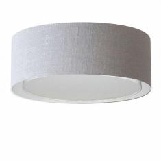 Imagem de Plafon Cilíndrico Duplo Md-3037 Tecido 60X25cm Bivolt Cinza