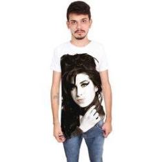Imagem de Camiseta Long Line com Bico Cantora Pop Amy Winehouse
