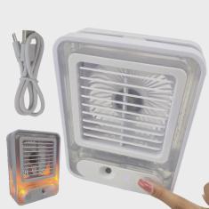 Imagem de Ventilador Umidificador Agua De Mesa Touch 3 Velocidades Led Usb Estudos Casa Trabalho Verao Calor Silencioso Portatil