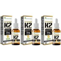 Imagem de Kit 3X Vitamina K2 Menaquinona 120Ug 20ml Flora Nativa