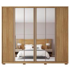 Imagem de Guarda Roupa Casal Grande 6 Portas 4 Espelhos Marrom Apollo