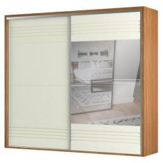 Imagem de Guarda Roupa Casal Com Espelho 267cm 2 Portas 100% Mdf Tw603e Freijó/O