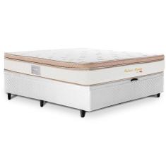 Imagem de Cama Baú Casal Herval Pallace Bambu Branco, Molas Ensacadas, 78x138x188 cm