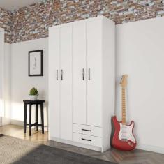 Imagem de Guarda-Roupa Solteiro Mumbai 4Pt 2Gv Branco