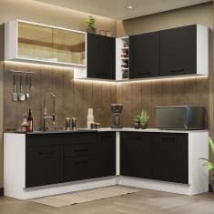 Imagem de Cozinha Completa 389001 Com Armário E Balcão Branco/Preto