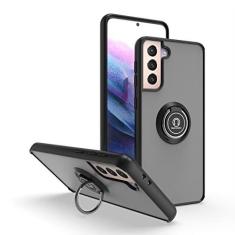 Imagem de ymxdmd É especialmente projetada para Samsung Galaxy S21 antiarranhões, anti-impressão digital, suporte de anel giratório de 360° embutido sólido e durável, capa de celular magnética para carro,