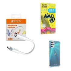 Imagem de Capinha Motorola G22 + Adaptador P2 Para Tipo C + Película 9D - Armysh