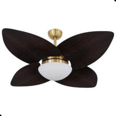 Imagem de Ventilador De Teto Kovalski Dourado 4 Pás Tabaco 127V Com Controle - M