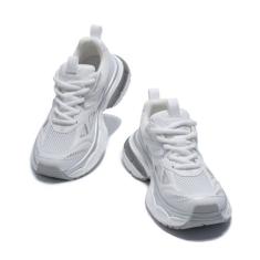 Imagem de BEAU TODAY Tênis feminino grosso, moderno, plataforma, tênis feminino, com cadarço, casual, malha, tênis de corrida moderno, Branco, 36