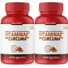 Imagem de Vitamina C Com Curcuma 2 Frascos 100 Comp 1000Mg - Natuforme