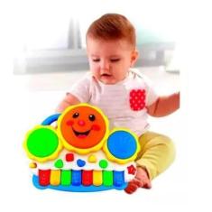 Imagem de Teclado Infantil Bebe Musical Sons Animais E Luzes Reforçado (Piano So