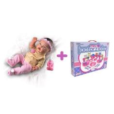 Imagem de Kit Boneca Bebê Realista Tipo Reborn Com Meu Jantarzinho - Big Star E