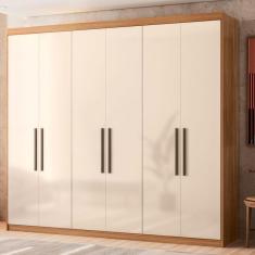 Imagem de Guarda-Roupa Casal Venice 6 Portas 4 Gavetas Amêndola Touch/Off White - Demóbile
