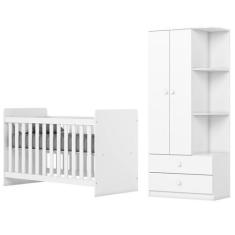 Imagem de Jogo De Quarto Infantil Labirinto Guarda Roupa E Berço Branco - Henn