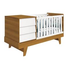 Imagem de Berço Americano Multifuncional Prince Branco/savana - Reller Móveis Branco/savana