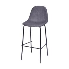 Imagem de Banqueta Charla Linho Grafite Base Preta