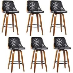 Imagem de Kit com 6 Banquetas para Cozinha Milão Preto