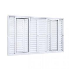 Imagem de Janela de Alumínio Veneziana 120x200cm 4 Folhas Móveis 2 Fixas com Vid