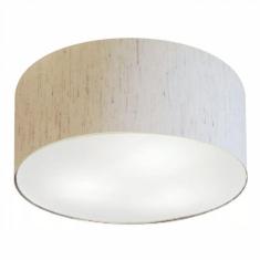 Imagem de Plafon Cilíndrico Md-3058 Tecido 55X25cm Bivolt Linho Bege