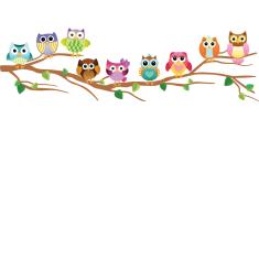 Imagem de Adesivo de Parede Galho das Corujas (Esquerda para Direita)